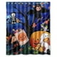thumbnail image 1 of Cortina de ducha de verano con diseño de fantasmas y calabazas de Halloween, con ganchos, tamaño 60 x 72 pulgadas, 1 of 3