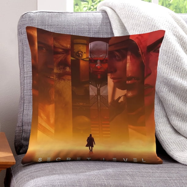 Nivel Secreto Fundas de almohada de terciopelo con tema, regalos de funda de almohada, decoración para el hogar, cojín de lanzar, regalo de cumpleaños para fans y parejas.56*56cm.