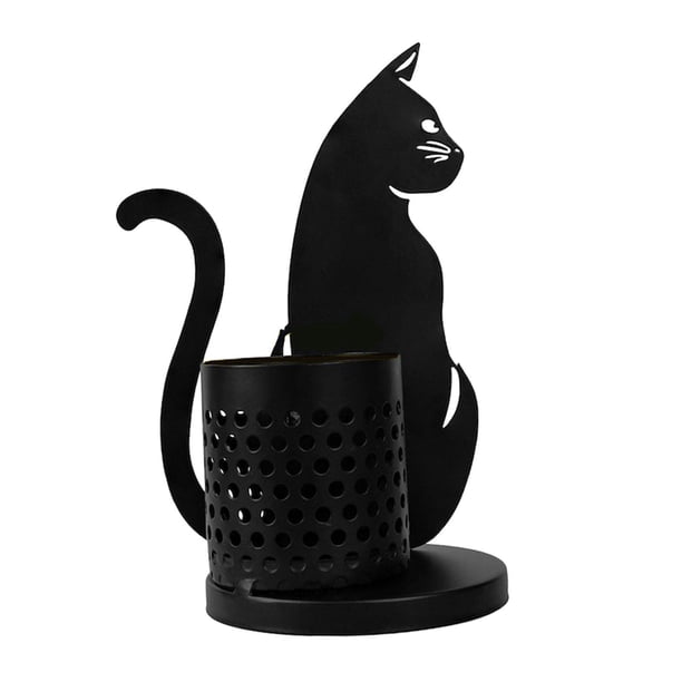 Soporte Para Bolígrafo, Almacenamiento De Escritorio, Adorno De Gatos De Metal Para Suministros De Arte, Tocador De Baño, 10cm X 19cm