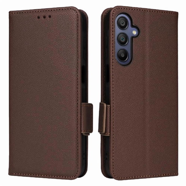 Funda Cartera para Samsung Galaxy A16 Tapa Flip con Ranuras y Soporte Marrón