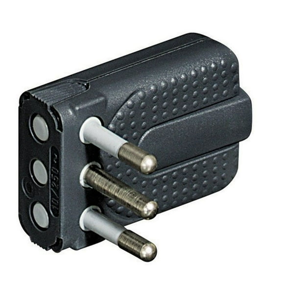 Enchufe Macho 2p+t 10a Corner Gris