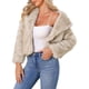 thumbnail image 4 of INSPIRE CHIC Abrigo de Piel Sintética para Mujer con Solapa Abierta de Manga Larga Chaqueta Peluda y Esponjosa Abrigo de Invierno Cálido L Beige, 4 of 6