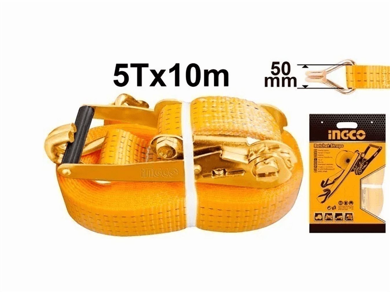 Genérico - Eslinga Sujeción Cap. 5000 Kg 50Mmx 10Mtrs Ingco Hrsp5101