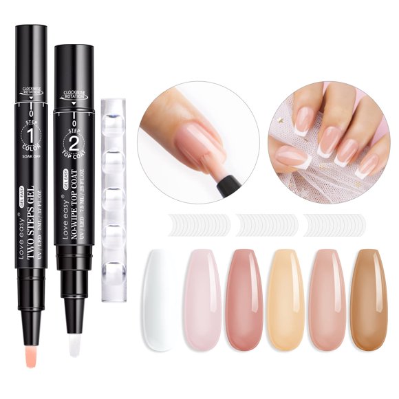 Set de 6 tonos nude neutros de gel de uñas Love Easy