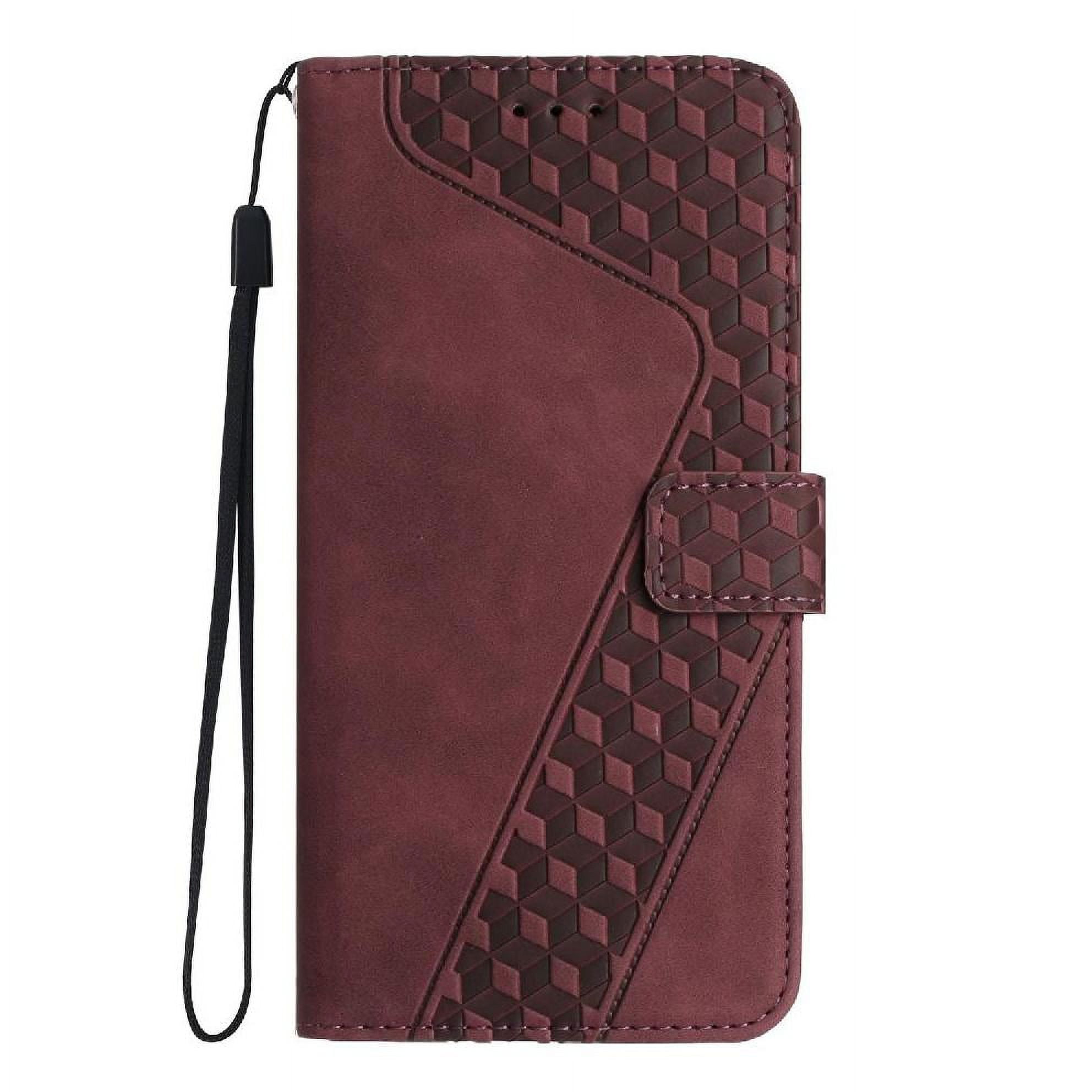 Foxdock - Funda Tipo Cartera Para Honor Play 9t 5g Con Tarjetero, Bolsillo Para Billetes, Soporte, Cierre Magnético Y Correa Para La Muñeca, Funda Tipo Folio Con Textura Geométrica Marrón