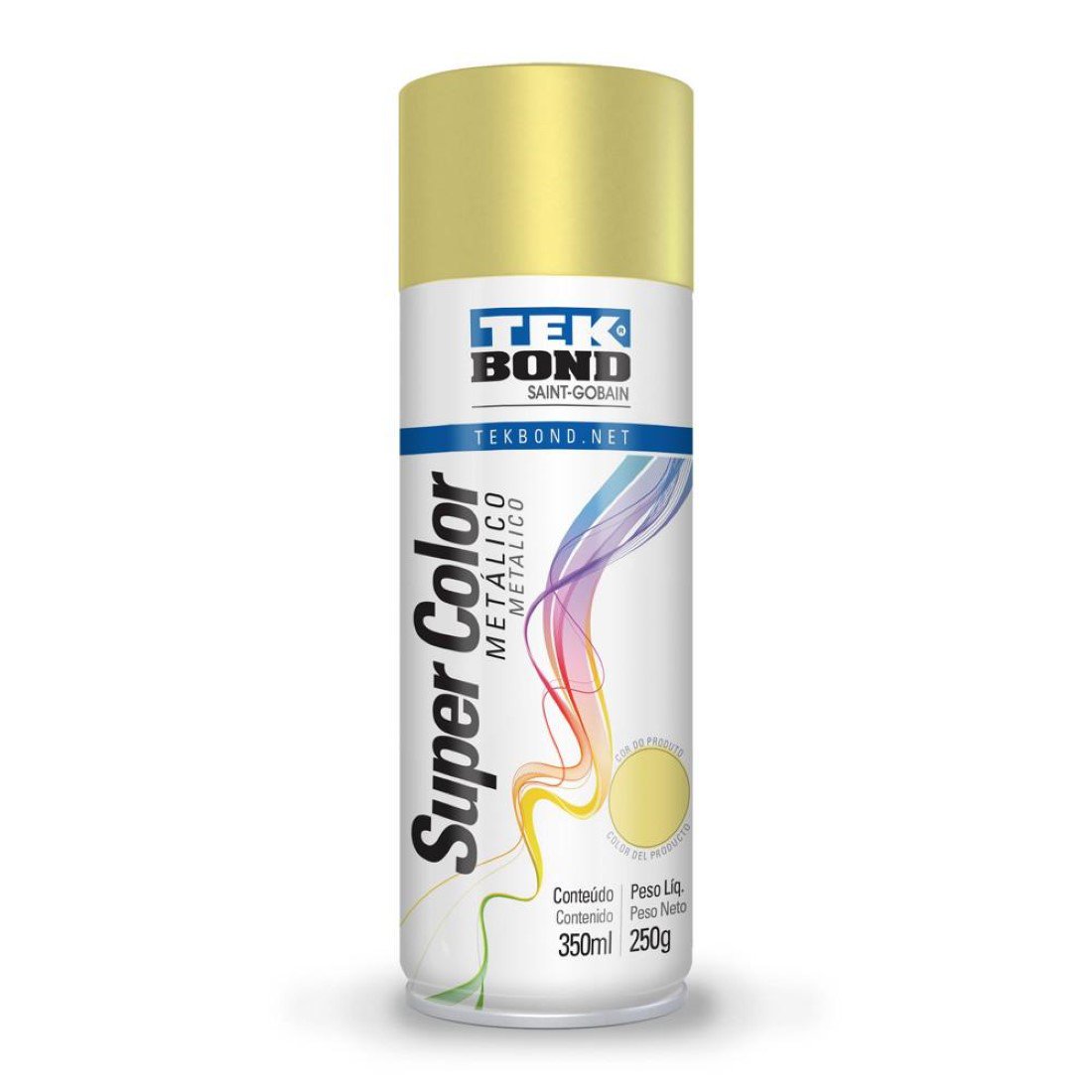 Tekbond - Pintura Acrilica Aerosol 350ml Metálico Dorado
