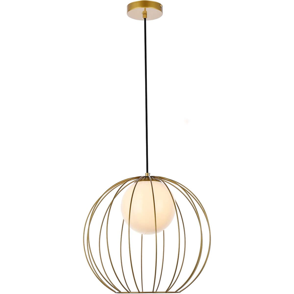 Lámpara Colgante Living District Wetzel Latón Blanco 110v