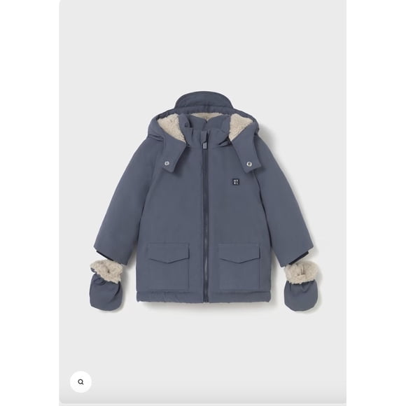 Chaqueton con capucha y guantes azul 3 años