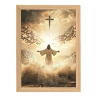Magideal - Lámpara Jesús Cuadro Con Luz Led 4D Imagen Religiosa Decorativa En Madera Con Diseño Innovador Lámpara Artística Adecuada Para Oración Meditación Ofic Estilo A