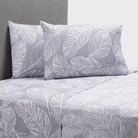Zahr - Sabana Zarina King Estampada Hojas Gris