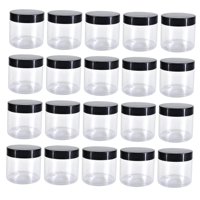 Magideal - Tarro Para Mascotas Con Tapa, Contenedor De Cosméticos Slime A Prueba De Fugas, Fácil De Limpiar, Redondo Transparente Para Especias, Loción Corporal, 20 Piezas 150Ml