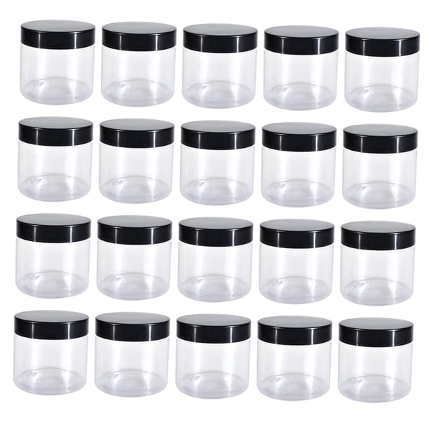 Tarro para mascotas con tapa, contenedor de cosméticos Slime a prueba de fugas, fácil de limpiar, redondo transparente para especias, loción corporal, 20 piezas 150ml