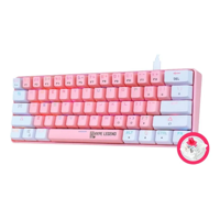 Genérico - Teclado Hype Legend Rebel 60% Shiro Pinku Rgb Rosado