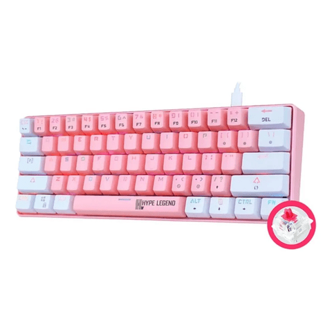 Genérico - Teclado Hype Legend Rebel 60% Shiro Pinku Rgb Rosado