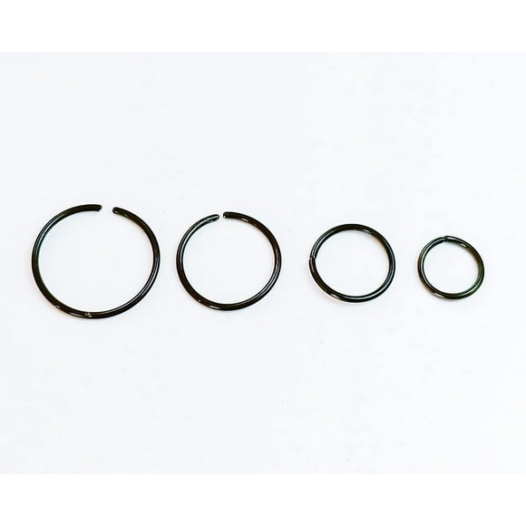 Set 4 Piercing Septum Negro Aros Nostril Daith Tragus Helix