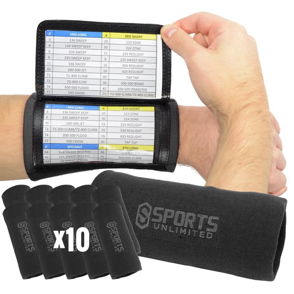 Sports Unlimited Paquete de 10 Muñequeras para Entrenador de Fútbol Americano 16x10 cm