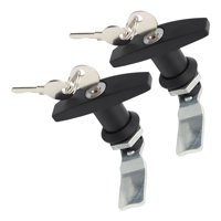 Ioensy - Cerradura Con Manija En Forma De T Con Llaves Cerraduras Para Toldo De Caravana De Aleación De Zinc 2 Piezas Negras