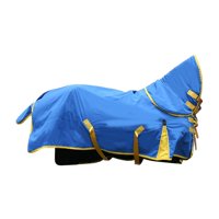 Magideal - Sábana Para El Cuidado De Caballos, Ropa Para Caballos Con Cuello, Transpirable, Protección Equina Cálida Para Invierno, Sábana Antimoscas Para Caball Azul Talla M