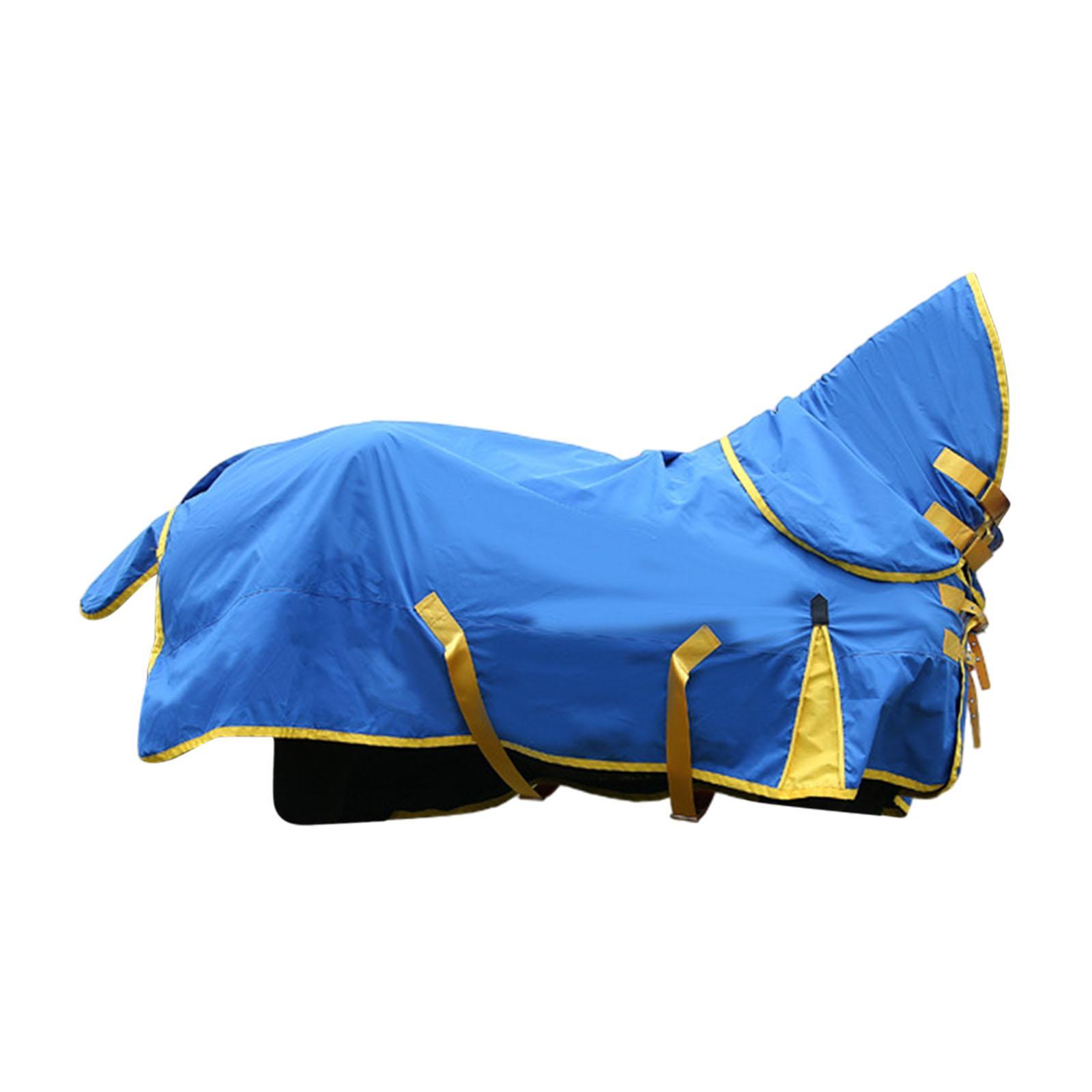Magideal - Sábana Para El Cuidado De Caballos, Ropa Para Caballos Con Cuello, Transpirable, Protección Equina Cálida Para Invierno, Sábana Antimoscas Para Caball Azul Talla M
