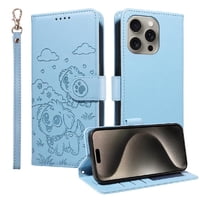 Funda Billetera Foxdock Compatible Con Iphone 15 Pro, Diseño Perrito Tierno, Ranuras Para Tarjetas Y Soporte Plegable