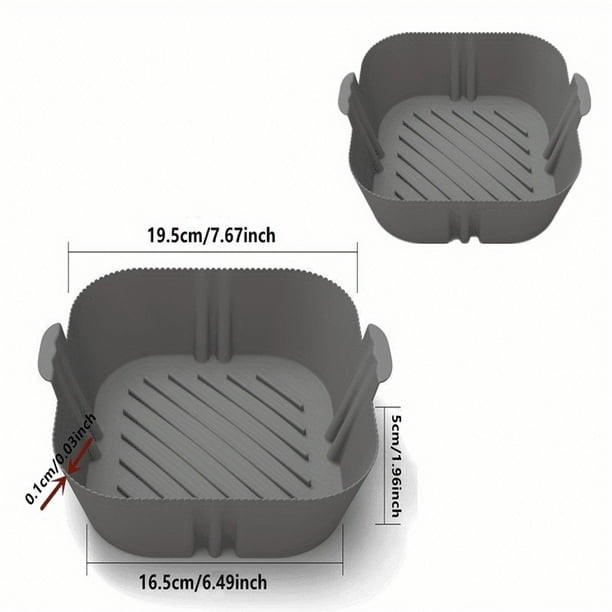 1/2PCS Square Air Fryer Silicone Pot Reusable Air Fryers Liners Oven Baking Tray Home Kitchen Air Fryer Accessories 7.67''x6.49''x1.96''