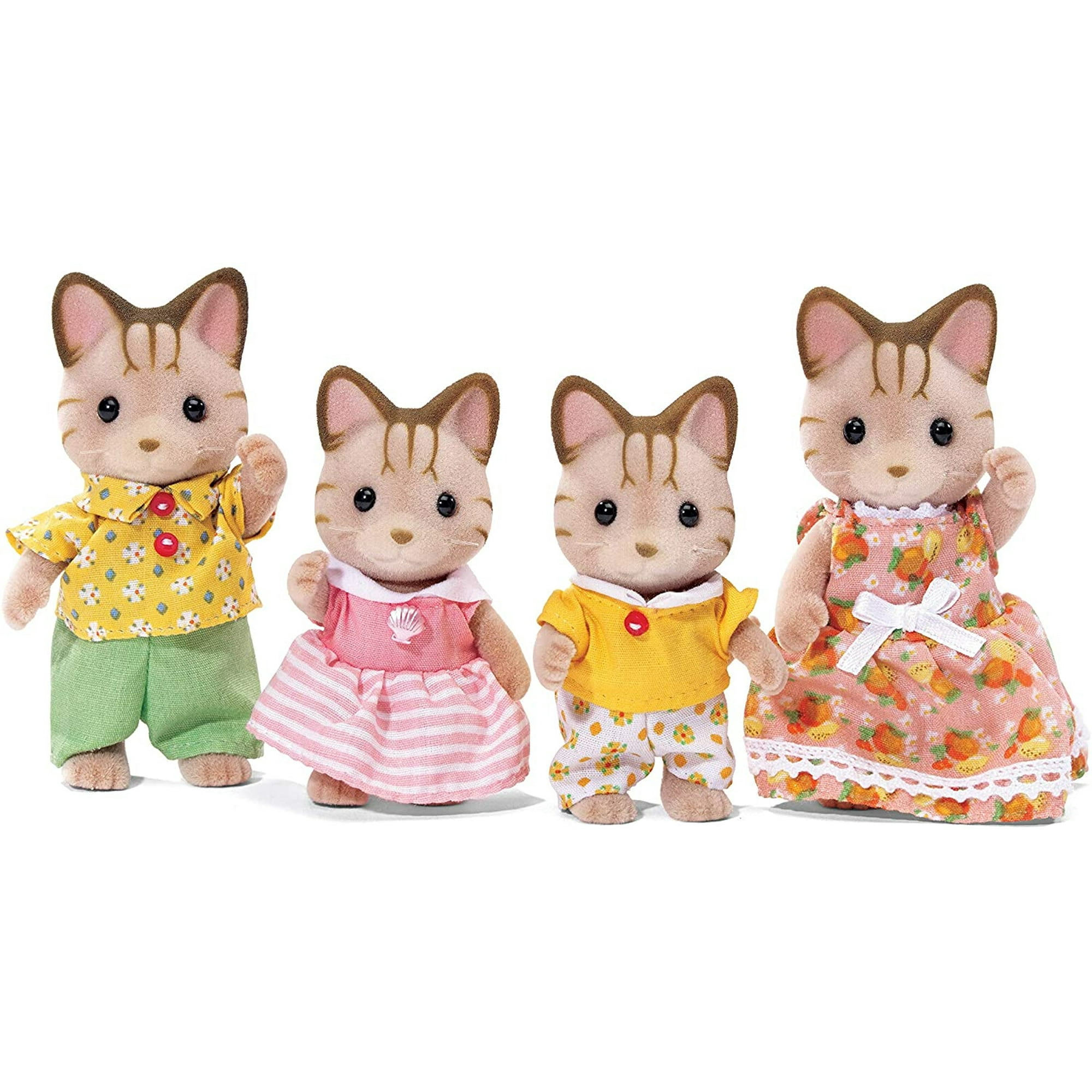 Calico Critters - Ternurines Sandy Cat Family, Muñecas, Figuras De Casas