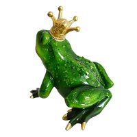 Magideal - Rana Princesa Estatuas Estatuillas Animal Rana Escultura Arte Dibujos Animados Para Patio Césped Interior Y Exterior Decoración Ornamento