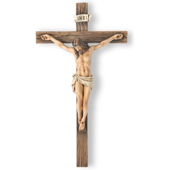 Crucifijo de pared BC Católico de 10 pulgadas, Jesús