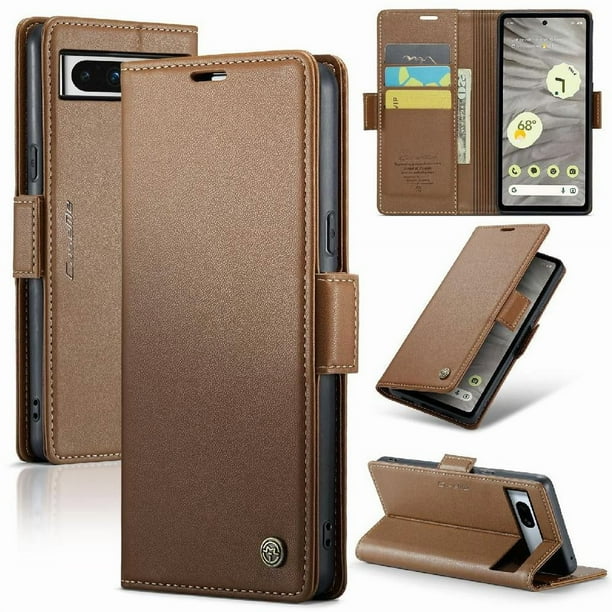 CaseMe tipo cartera Google Pixel 7A con cierre magnético, RFID, tarjetero, soporte, carga inalámbrica