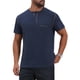 thumbnail image 4 of INSPIRE CHIC Camiseta Henley de Hombre con Cuello Redondo y Bolsillo de Manga Corta con Botones S Azul Marino, 4 of 6