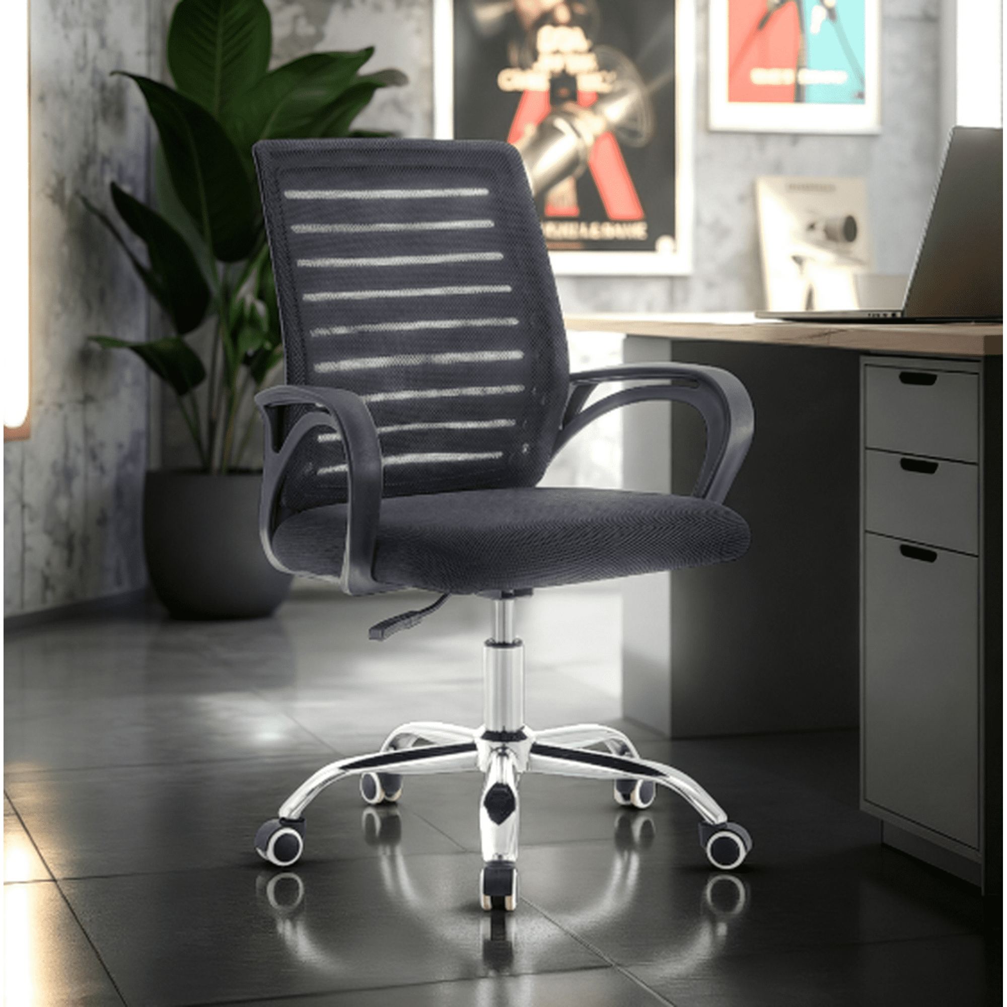 Arthome - Silla De Oficina Ejecutiva Budapest Ergonomica Color Negro Bm-807