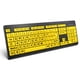 thumbnail image 1 of Teclado de ordenador BOOGIIO Large Print con cable USB amarillo+negro, 1 of 9