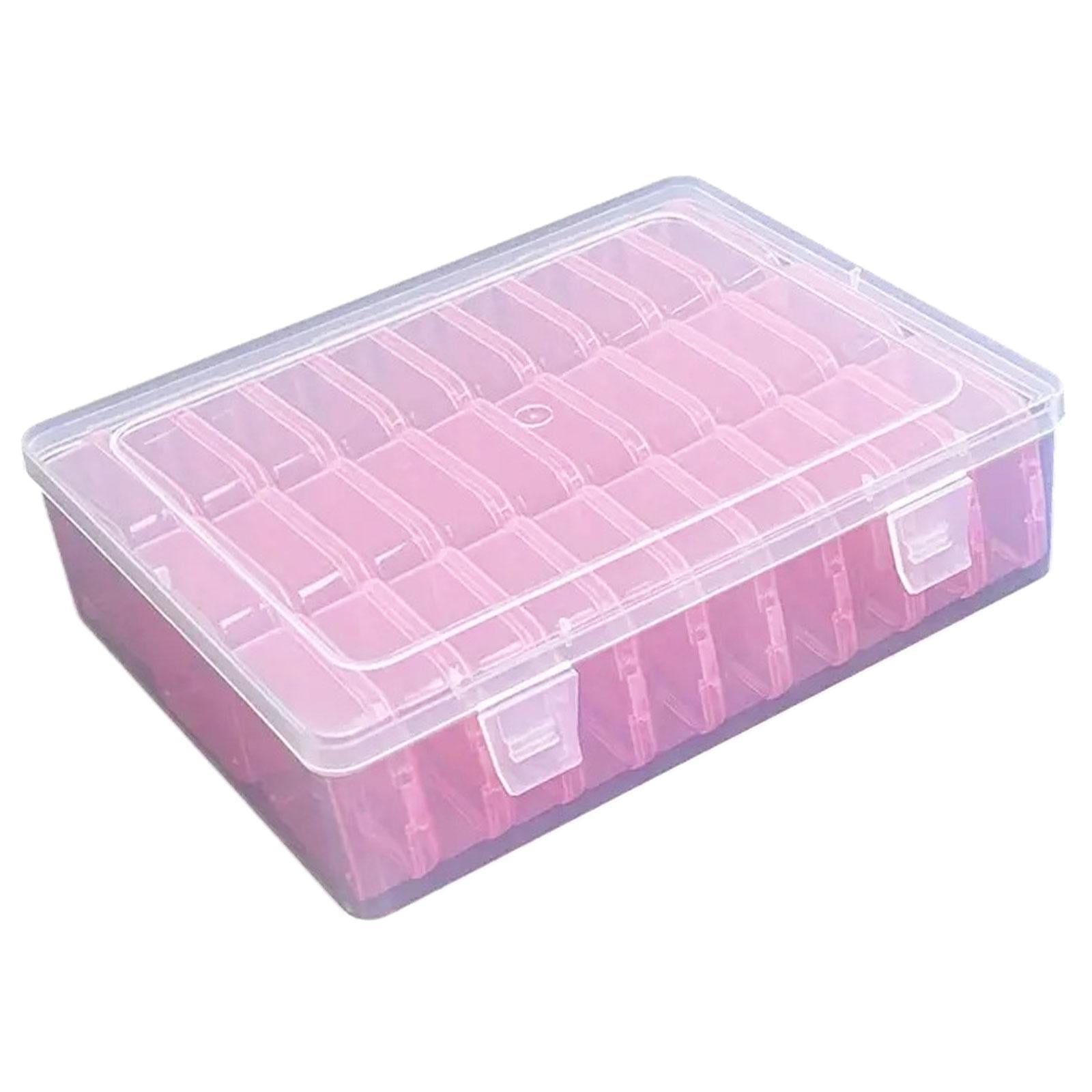 Ioensy - Caja Organizadora De Joyas Transparente Con Tapa Para Pendientes, Pendientes, Decoraciones De Uñas, Color Rosa