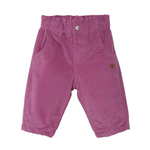 Pillin - Pantalón Bebé Niña Cotelé Forrado Ciruela