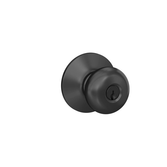 Pomo de puerta Schlage F-Series Plymouth con entrada negra mate