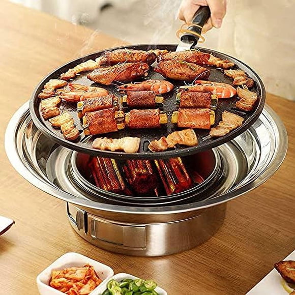 Parrilla de carbón para BBQ Baffect de 35 cm, acero inoxidable antiadherente