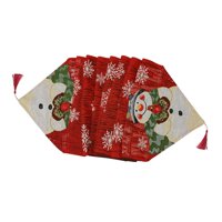 Magideal - Mantel Navideño, Decoración Navideña, De Mesa Bordado Con Muñeco De Nieve, Mantel Para Decoración De Mesa De Granja, Festival De Navidad 35 Cm X 183 Cm