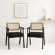 thumbnail image 2 of Pack de 2 Sitiales Acolchado Chandigarh Butaca Rattan - Negro, 2 of 7