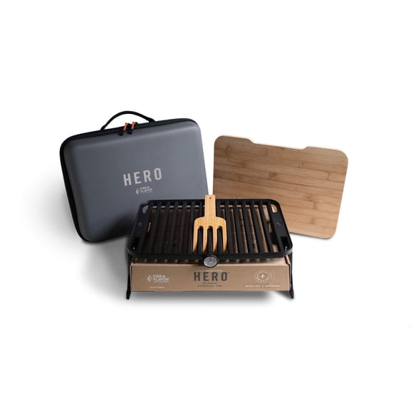 Set Portátil de Parrilla de Carbón Fire & Flavor Hero