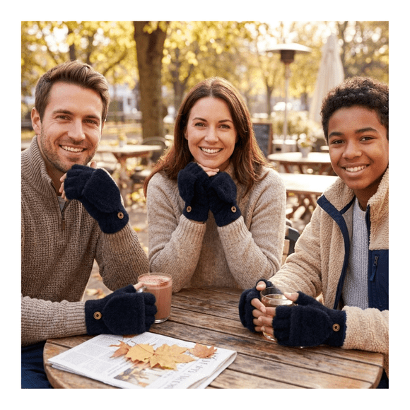 Pack 3 Guantes Híbridos Invierno Térmico Con Botón Sujeción