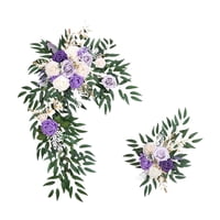 Bothyi - 2X Flores De Arco De Boda Flores De Esquina Verdes Para Vacaciones De Cumpleaños