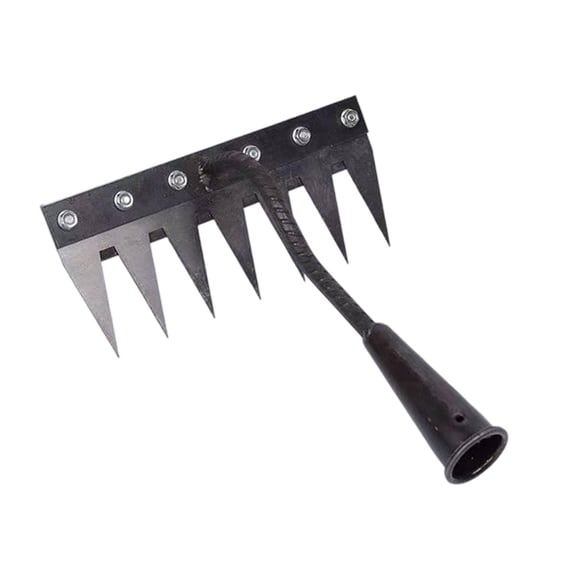 Deshierbador, azada de jardín, herramienta de jardín afilada, rastrillo de jardín de metal robusto, deshierbador para trabajar la tierra, agricultura, 7 dientes
