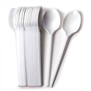 Genérica - Cuchara Plástica Blanca De 14Cm Pack 100 Unidades Desechables