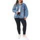 thumbnail image 2 of Agnes Orinda Chaqueta de Mezclilla Talla Grande para Mujeres Manga Larga con Botones Lavada Chaqueta de Jean de Camionero 2X Azul Claro, 2 of 6