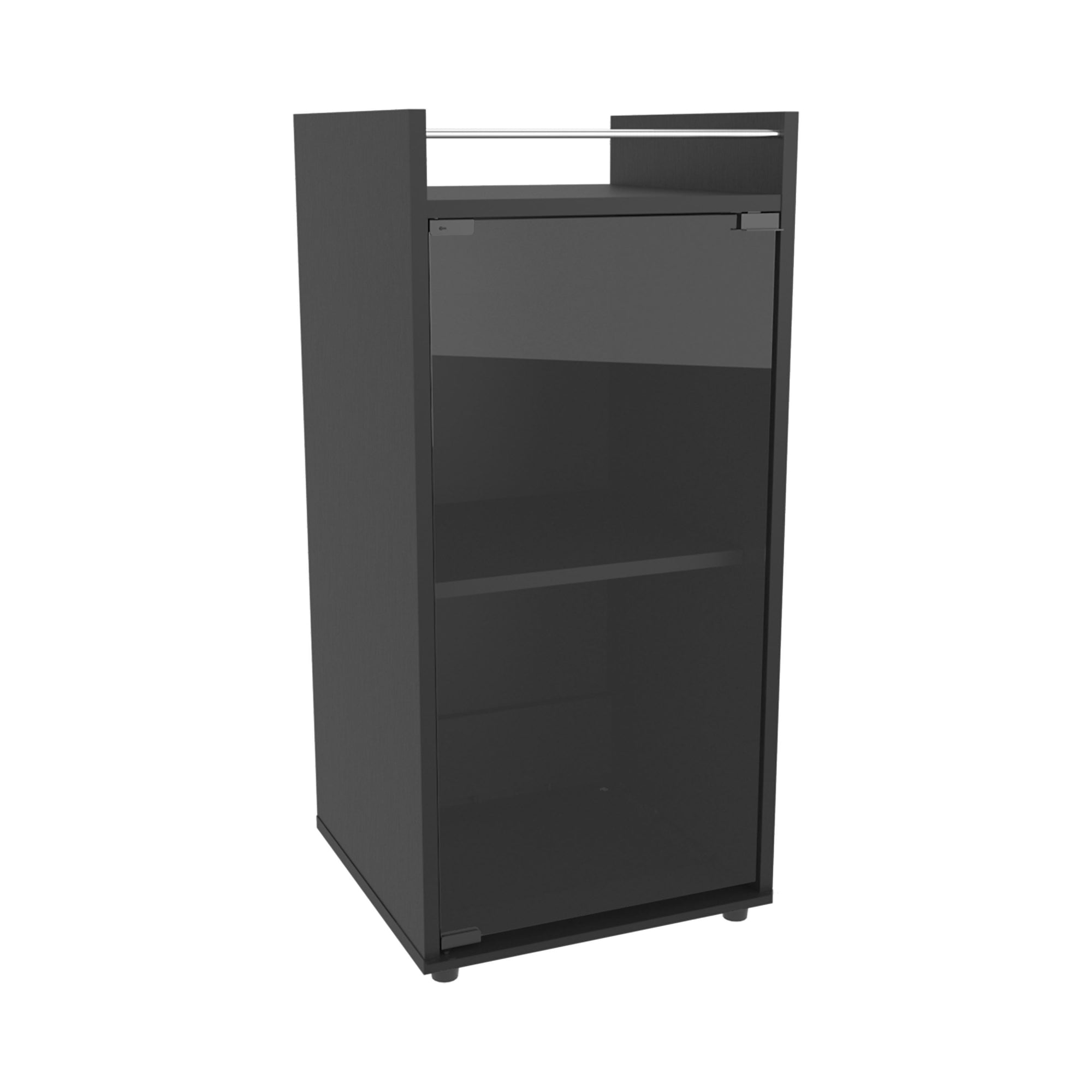 Fmfurniture - Bar Bajo 1 Puerta Cierre Iman 81,3x38,1x37,6 Cm Negro