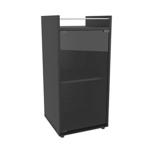 Fmfurniture - Bar Bajo 1 Puerta Cierre Iman 81,3X38,1X37,6 Cm Negro