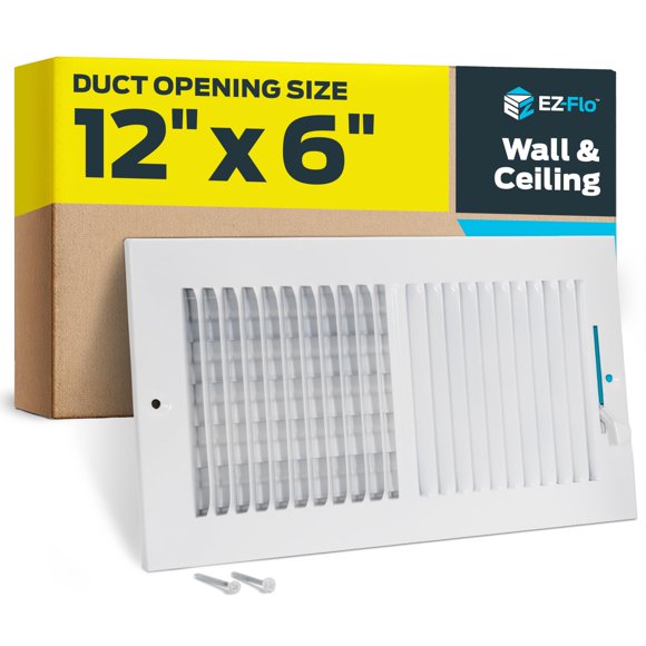 Cubierta de ventilación EZ-FLO 30x15 cm Blanco Acero 2 vías HVAC