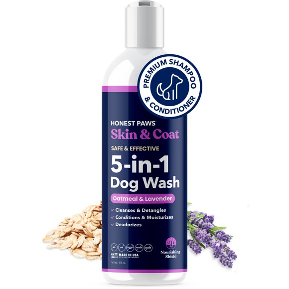 Champú y acondicionador para perros Honest Paws Oatmeal & Lavender 480 ml