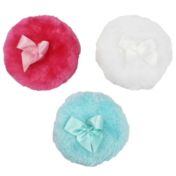 Esponja esponjosa larga de pila vertical, borla grande y esponjosa para polvos faciales y corporales, borla para polvos de belleza