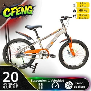 Vipnetwork - Bicicleta Aro 20 Cfeng Con Freno Disco Gris Naranjo